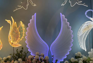 Wedding <strong>Stage</strong> <strong>Props</strong> Luminous Led Decorative Lights Floor Aisle Angel Wings Lights for Wedding Backdrop Decoration - Product Image 5