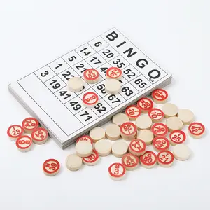 40 buah kartu Bingo mudah dibaca 75 nomor chip kartu permainan papan aktivitas permainan