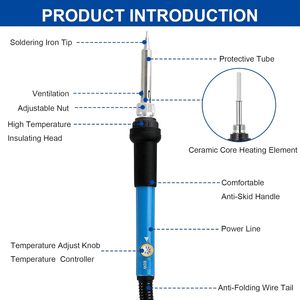 Professionnel 60W 110V fer à souder électrique pistolet température réglable pour <span class=keywords><strong>laboratoire</strong></span> bricolage emplois faits à la main pour les ingénieurs - Product Image 2