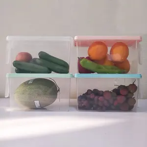 Selagem de plástico recipiente de geladeira de armazenamento de alimentos conjunto para geladeira