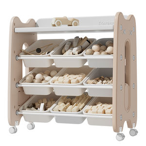 Feelbay Modern Cat Forma Estante De Brinquedo De Plástico com Rodas Crianças Armários Organizador De Roupas Racks De Armazenamento para Sala De Estar - Product Image 6