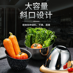 Stainless Steel Condiment Bowl Large Capacity Slanted Design For Kitchen Storage - Product Image 1