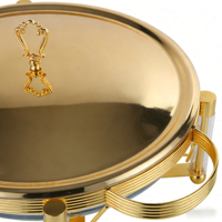 Offre Spéciale – Plat de Réchaud de Luxe 3L en Verre Doré et Acier Inoxydable pour Buffet, Chauffe-Plats Suspendu pour Traiteur