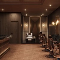 Station de Salon de Coiffure : Design 3D Intérieur Complet Personnalisé, Ensemble de Mobilier de Salon avec Chaises pour Coiffeur