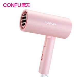 CONFU Haartrockner Föhn mit Diffusor-Bürste für Frauen mit dickem Haar, Ionen-Haartrockner, klappbarer Griff (Babyrosa) - Product Image 1