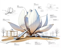 Solution d'aménagement paysager créative et artistique pour structures de maison sculpturales sur mesure OEM, fabriquées en Chine