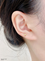 Boucles d'oreilles en or massif 18 carats, designs classiques simples, or pur AU750, 3 mm, 4 mm, 5 mm, pour femmes et hommes