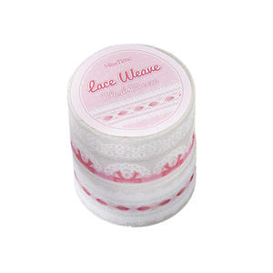 3 rouleaux de ruban PET en peluche, série de rubans tissés, dentelle faite à la main, matériel de décoration pour carnet, matériel de collage, autocollant réutilisable - Product Image 5