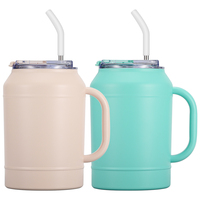 Bouilloire isotherme Olerd Outdoor 1500 ml en acier inoxydable écologique avec poignées et paille, idéale pour les voyages