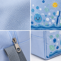Sac de maquillage en nylon de haute qualité, grande capacité, avec sangle de poignet, imprimé de dessins animés mignons, trousse de toilette pour le rangement des cosmétiques