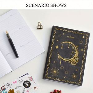 MY MOON PIE Leather Hardcover Diary A5 Schedule <b>Book</b> Antique Free Monthly Weekly Planner Undated 100 Sheets Notebook Customized - Product Image 4