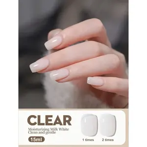 Vernis à ongles gel blanc laiteux Xeijayi 15ml, hydratant, gel UV pour usage professionnel en salon - Product Image 4