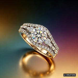 <b>Custom</b> 9K/14K/18K Solid Gold 1ct Round Lab Grown Diamond <b>Ring</b> VVS-VS Quality Brilliant Cut Wedding <b>Ring</b> - Product Image 3