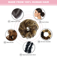 Vente en Gros Remi Grade Chignon Chinois Extensions Désordonné Cheveux Bouclés Chignon Queue de Cheval pour Femmes