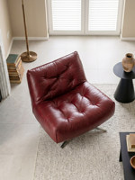 Fauteuil individuel minimaliste italien pour salon, design Bauhaus du milieu du siècle, chaise longue pivotante en acier inoxydable de qualité supérieure