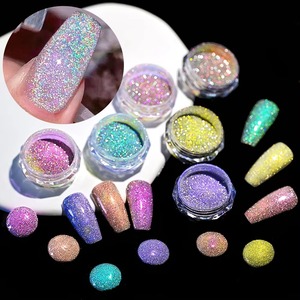 Set de 6 Colores de Polvo Brillante Reflectante para Uñas, Pigmento de Diamante Cristalino con Efecto Aurora, Polvo Decorativo para Uñas con Gel UV, Arte de Manicura - Product Image 1