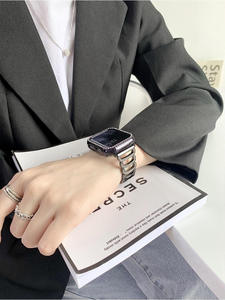 Di lusso in acciaio inox metallizzato cinturino in diamante per Iwatch serie 7 8 <span class=keywords><strong>Band</strong></span> per Iwatch 38 40 41 42 44 45MM braccialetto - Product Image 5