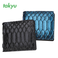 Portefeuille de luxe à motif python pour femmes et hommes, porte-cartes en cuir véritable
