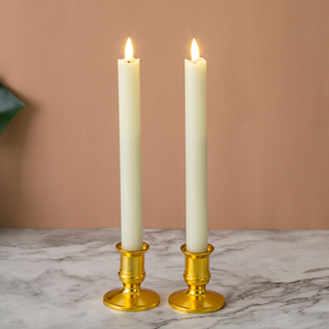 <span class=keywords><strong>Bougie</strong></span> chauffe-plat à <span class=keywords><strong>flamme</strong></span> vacillante en cire de paraffine blanche ondulée conique Matti's Wholesale 3d Flame D2.2 H24.5 - Product Image 3