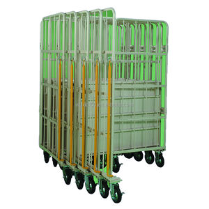 Roldoos <span class=keywords><strong>Pallet</strong></span> Metalen Stalen Bodemplaat Magazijn Logistieke <span class=keywords><strong>Trolley</strong></span> Opslag Gevouwen Metalen Basis Rolkooi <span class=keywords><strong>Trolley</strong></span> - Product Image 2