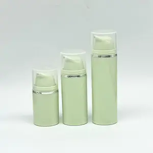 Plastic PP Skincare Cream 15ml 30ml Airless Pump Beauty Bottles Pearl White 50ml