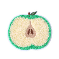 Patch en chenille motif pomme de dessin animé, tendance, auto-adhésif, brodé, pour chaussures, chaussettes, sacs, en polyester, design mode