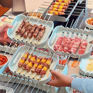 Plato para Brochetas de Barbacoa, Apilable, de Melamina Blanca, Diseño Creativo para Servir Comida en Hoteles - Product Image 4