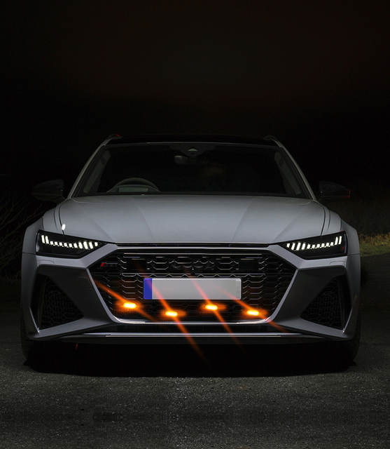 Universal 12V Front Grille Lighting 6 SMD 3030 LED Amber Grille Lighting Kit Car Eagle Eye Light