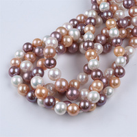 Fil de perles d'eau douce rondes AAA violet Edison naturel 9-11mm/11-14mm pour la fabrication de bijoux
