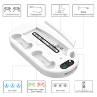 Support de charge et de refroidissement multifonctionnel pour PS5 (éditions disque et numérique), station d'accueil ABS pour console PS5 avec ventilateur de refroidissement et chargeur de manettes