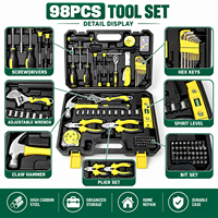 Ensemble d'outils à main professionnels multi-usages pour la maison, 98 pièces, clés à cliquet, pinces, tournevis, portable, OEM Factory