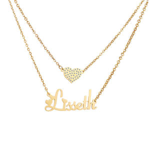 2025 su misura in acciaio inox coppia nome ciondolo collana con placcatura in oro con nome gioielli regalo <span class=keywords><strong>per</strong></span> gli amici - Product Image 2