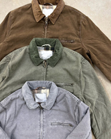 Veste de travail personnalisée pour homme, veste de travail en toile pour homme, veste vintage à carreaux doublée avec fermeture éclair