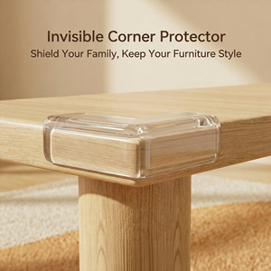 Protecteur d'angle de table en forme de L transparent, protection anti-collision en caoutchouc pour les bords de meubles et les armoires, protection de sécurité - Product Image 2