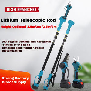 Ciseaux d'élagage télescopiques électriques personnalisés de 2.5m <span class=keywords><strong>pour</strong></span> <span class=keywords><strong>branches</strong></span> hautes et poteau de tronçonneuse <span class=keywords><strong>Sécateur</strong></span> d'arbres fruitiers et tige d'extension de cueilleur - Product Image 3