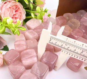 Letsun Natural Rose Quartz Cube Stones Cut and Polished Pink Crystal Dice for Home Decor Aquarium Decoration Gift Set - Product Image 2