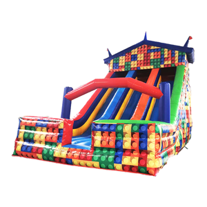 Toboggan gonflable multitrack coloré en PVC sûr avec souffleur pour enfants et adultes, idéal pour les activités de plein air - Product Image 1