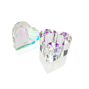新型专业专利所有权指甲水晶玻璃杯带盖Dappen盘OEM AB彩色心形指甲单体液体Dappen盘 - Product Image 3