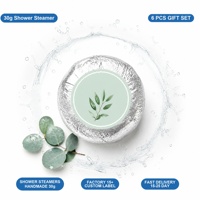 Tablette de douche artisanale à l'eucalyptus, apaisante et relaxante, coffret cadeau spa pour la douche, OEM ODM 30g