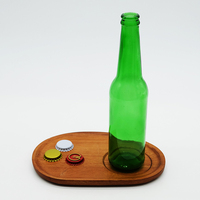 Bouteille de bière en verre personnalisé, verre à jus étincelant de 330ml avec capuchon de couronne, bouteille en verre de boissons non alcoolisées de 33cl