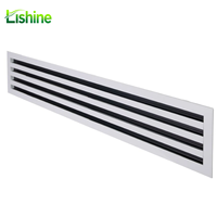 Diffuseur linéaire à fentes Lishine durable et réglable en plastique et alliage d'aluminium pour boîtier de ventilation CVC, grille d'aération pour centres commerciaux