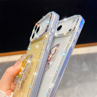 Étui de téléphone GACSE Butterfly Shining Stand Holder pour iPhone 18 Pro Max, coque avec diamants pour iPhone 15 Pro Max 14 Pro 13