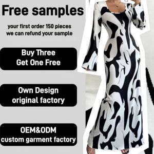 Elegante Abito Autunnale da <span class=keywords><strong>Donna</strong></span> con Stampa Leopardata, Taglie Forti, Maniche a Campana, in Chiffon, Casual, con Vita Naturale - Product Image 1