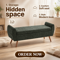 Banc ottoman multifonctionnel, durable, avec un grand espace de rangement, design moderne, tabouret en tissu doux, meubles pour chambre à coucher, salon, pouf