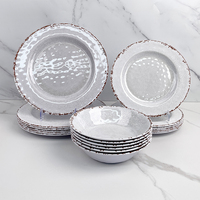 Services de table en mélamine en gros, en plastique incassable, forme ronde, 3 pièces