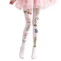 Nouveau Collant en nylon imprimé à motif floral et fraises, style tendance et décontracté, style rétro européen et américain, pour le marché international