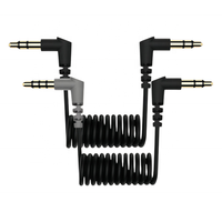 Câble d'enregistrement spiralé pour microphone sans fil 3,5 mm vers Type-C / Type-C vers Type-C / 3,5 mm TRS vers TRS / 3,5 mm TRRS vers TRS