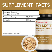 Gélules de lécithine de soja haute puissance - Complément alimentaire pour la santé du cœur et du cerveau, certifié GMP, OEM disponible