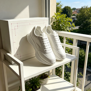 Wholesale Luxury <b>White</b> Genuine Leather mqqueeions Sneakers Breathable Walking Style Casual <b>Trainer</b> Footwear Customizable logo - Product Image 1