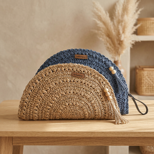 Factory Custom Hand Knitted Sequin Crochet Canvas Hard <b>Bag</b> with Zipper Closure Embroidery Decoration Waterproof <b>Shoulder</b> <b>Strap</b> - Product Image 3